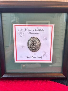 Framed Silver-Tone Christmas Tree Plaque - Personalized Holiday Decor